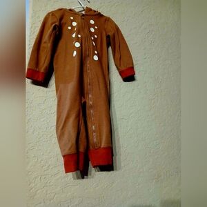 Brown Kids One Piece with White Accents